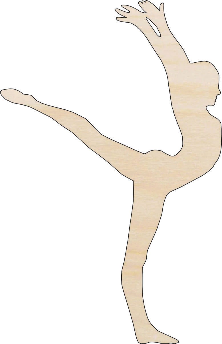 Gymnast Wood Craft Shape - Laser Cut Baltic Birch Unfinished DIY Wood Art Supplies SPT127 - The Wood Shape Store
