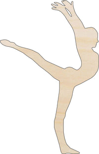 Gymnast Wood Craft Shape - Laser Cut Baltic Birch Unfinished DIY Wood Art Supplies SPT127 - The Wood Shape Store