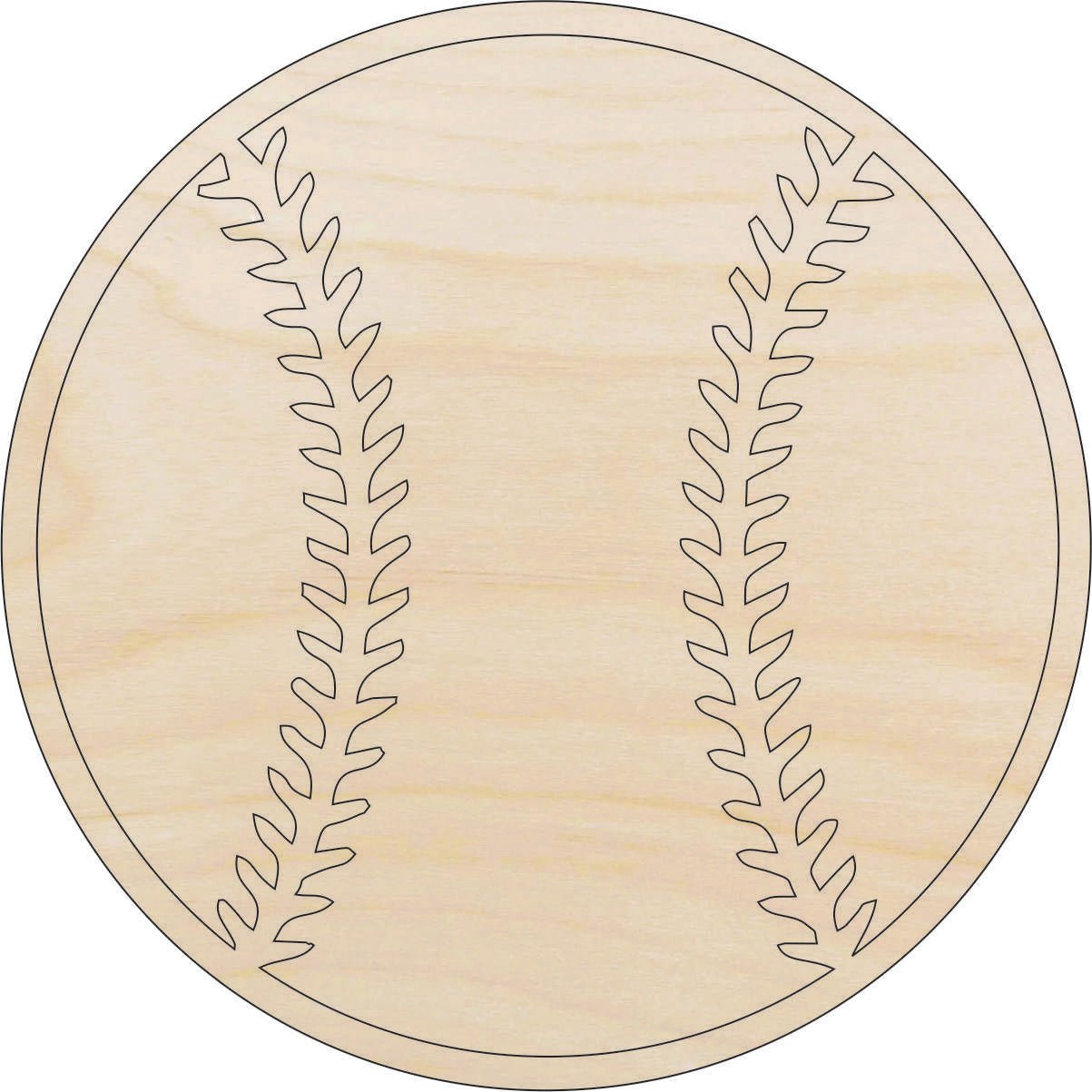 Baseball Wood Craft Shape - Laser Cut Baltic Birch Unfinished DIY Wood Art Supplies SPT150 - The Wood Shape Store