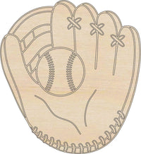 Baseball Mitt Wood Craft Shape - Laser Cut Baltic Birch Unfinished DIY Wood Art Supplies SPT153 - The Wood Shape Store