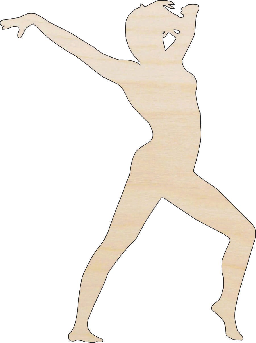 Dancer Wood Craft Shape - Laser Cut Baltic Birch Unfinished DIY Wood Art Supplies SPT155 - The Wood Shape Store