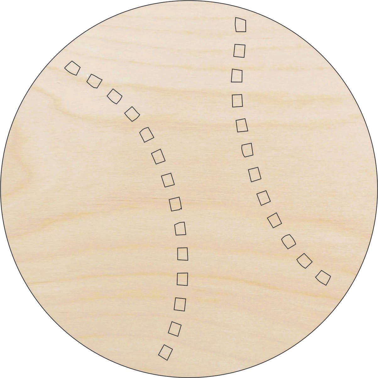 Tennis Ball Wood Craft Shape - Laser Cut Baltic Birch Unfinished DIY Wood Art Supplies SPT156 - The Wood Shape Store