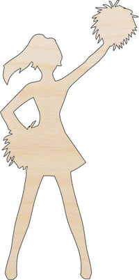 Cheerleader Wood Craft Shape - Laser Cut Baltic Birch Unfinished DIY Wood Art Supplies SPT159 - The Wood Shape Store