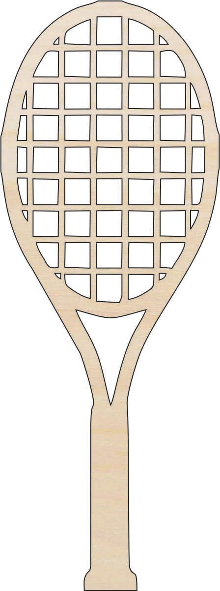 Tennis Racket Wood Craft Shape - Laser Cut Baltic Birch Unfinished DIY Wood Art Supplies SPT165 - The Wood Shape Store