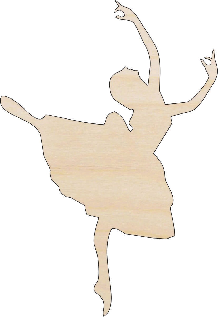 Ballerina Wood Craft Shape - Laser Cut Baltic Birch Unfinished DIY Wood Art Supplies SPT17 - The Wood Shape Store