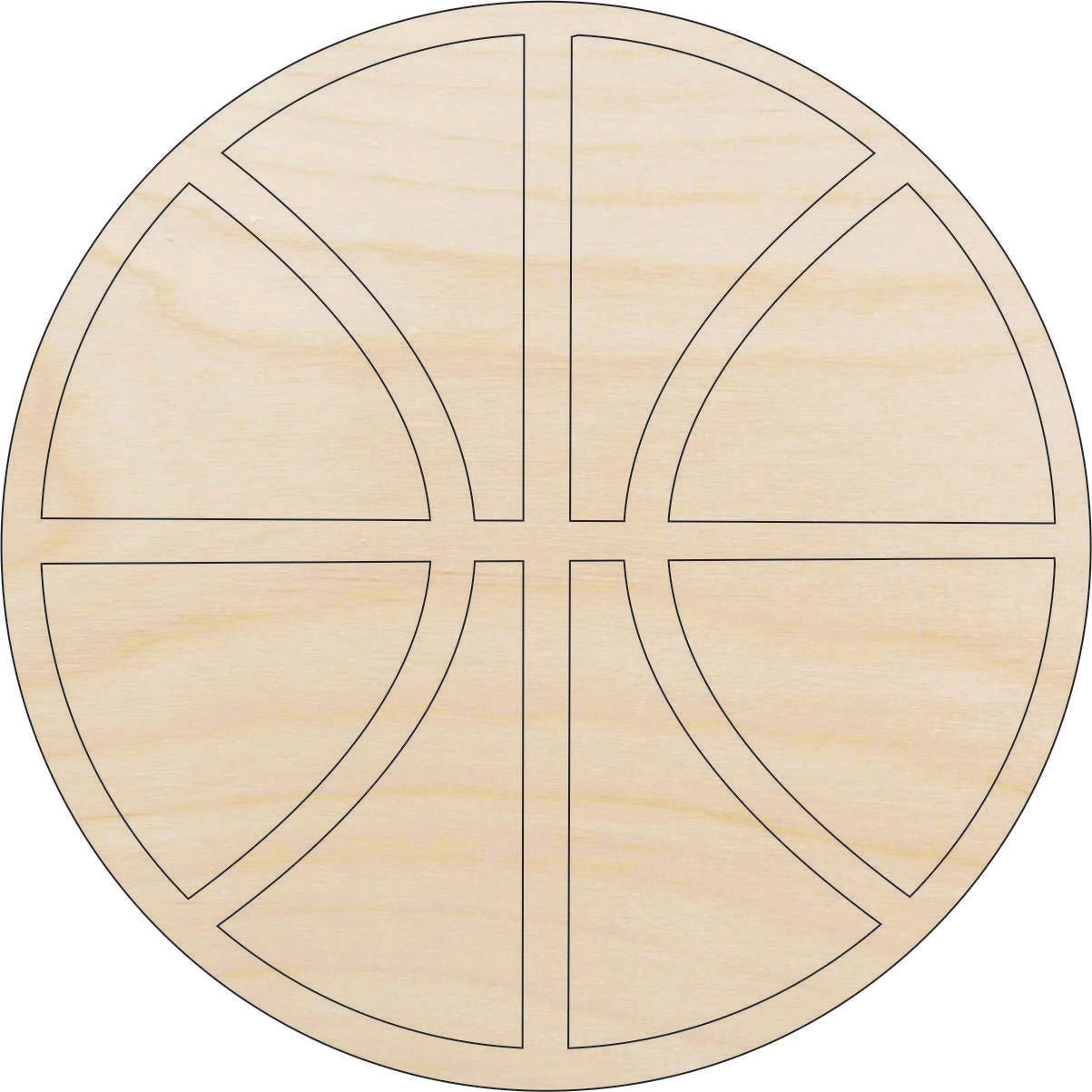 Basketball Wood Craft Shape - Laser Cut Baltic Birch Unfinished DIY Wood Art Supplies SPT239 - The Wood Shape Store