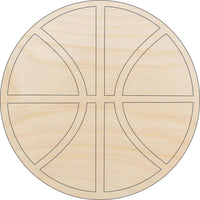 Basketball Wood Craft Shape - Laser Cut Baltic Birch Unfinished DIY Wood Art Supplies SPT239 - The Wood Shape Store