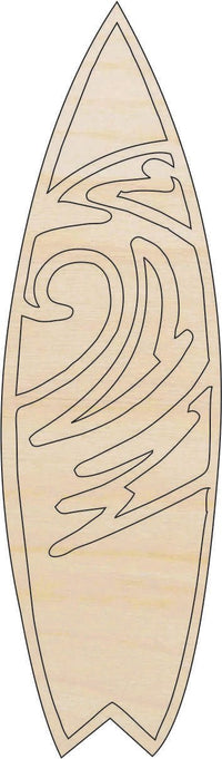 Surfboard Wood Craft Shape - Laser Cut Baltic Birch Unfinished DIY Wood Art Supplies SPT23 - The Wood Shape Store