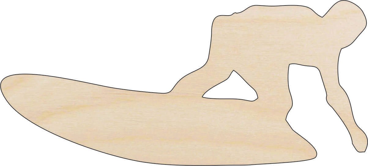 Surfer Wood Craft Shape - Laser Cut Baltic Birch Unfinished DIY Wood Art Supplies SPT242 - The Wood Shape Store