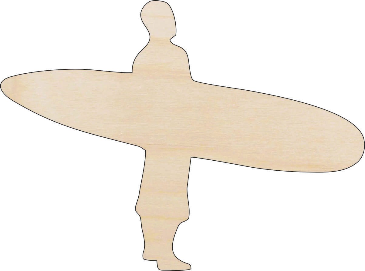 Surfer Wood Craft Shape - Laser Cut Baltic Birch Unfinished DIY Wood Art Supplies SPT243 - The Wood Shape Store
