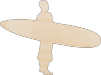 Surfer Wood Craft Shape - Laser Cut Baltic Birch Unfinished DIY Wood Art Supplies SPT243 - The Wood Shape Store