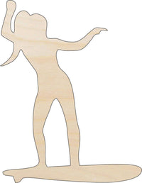 Surfer Wood Craft Shape - Laser Cut Baltic Birch Unfinished DIY Wood Art Supplies SPT244 - The Wood Shape Store