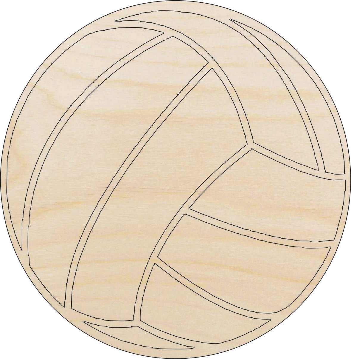 Volleyball Wood Craft Shape - Laser Cut Baltic Birch Unfinished DIY Wood Art Supplies SPT245 - The Wood Shape Store