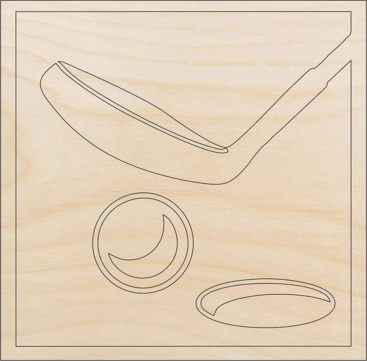 Golf Wood Craft Shape - Laser Cut Baltic Birch Unfinished DIY Wood Art Supplies SPT248 - The Wood Shape Store