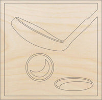 Golf Wood Craft Shape - Laser Cut Baltic Birch Unfinished DIY Wood Art Supplies SPT248 - The Wood Shape Store