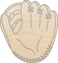 Baseball Mitt Wood Craft Shape - Laser Cut Baltic Birch Unfinished DIY Wood Art Supplies SPT252 - The Wood Shape Store
