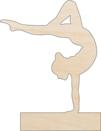 Gymnast Wood Craft Shape - Laser Cut Baltic Birch Unfinished DIY Wood Art Supplies SPT267 - The Wood Shape Store