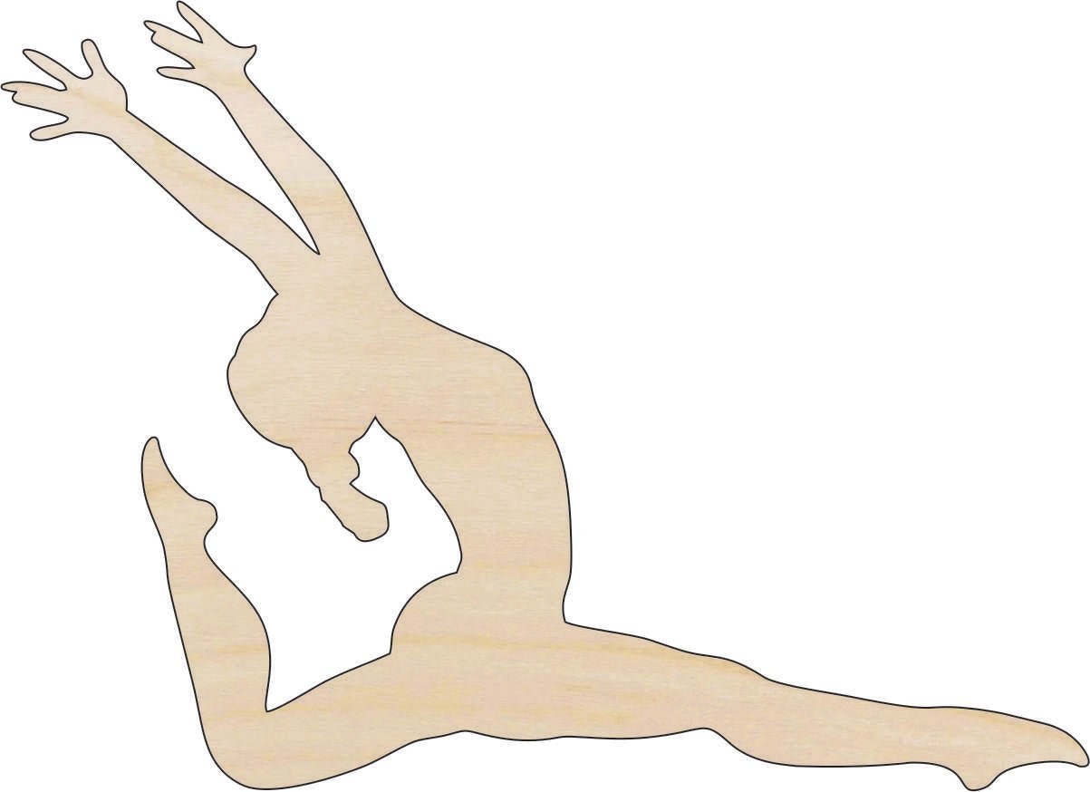 Gymnast Wood Craft Shape - Laser Cut Baltic Birch Unfinished DIY Wood Art Supplies SPT268 - The Wood Shape Store