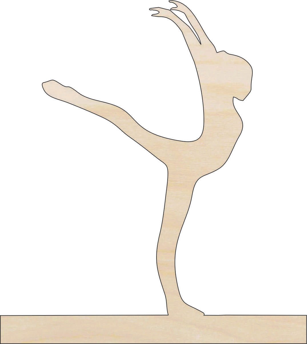 Gymnast Wood Craft Shape - Laser Cut Baltic Birch Unfinished DIY Wood Art Supplies SPT269 - The Wood Shape Store
