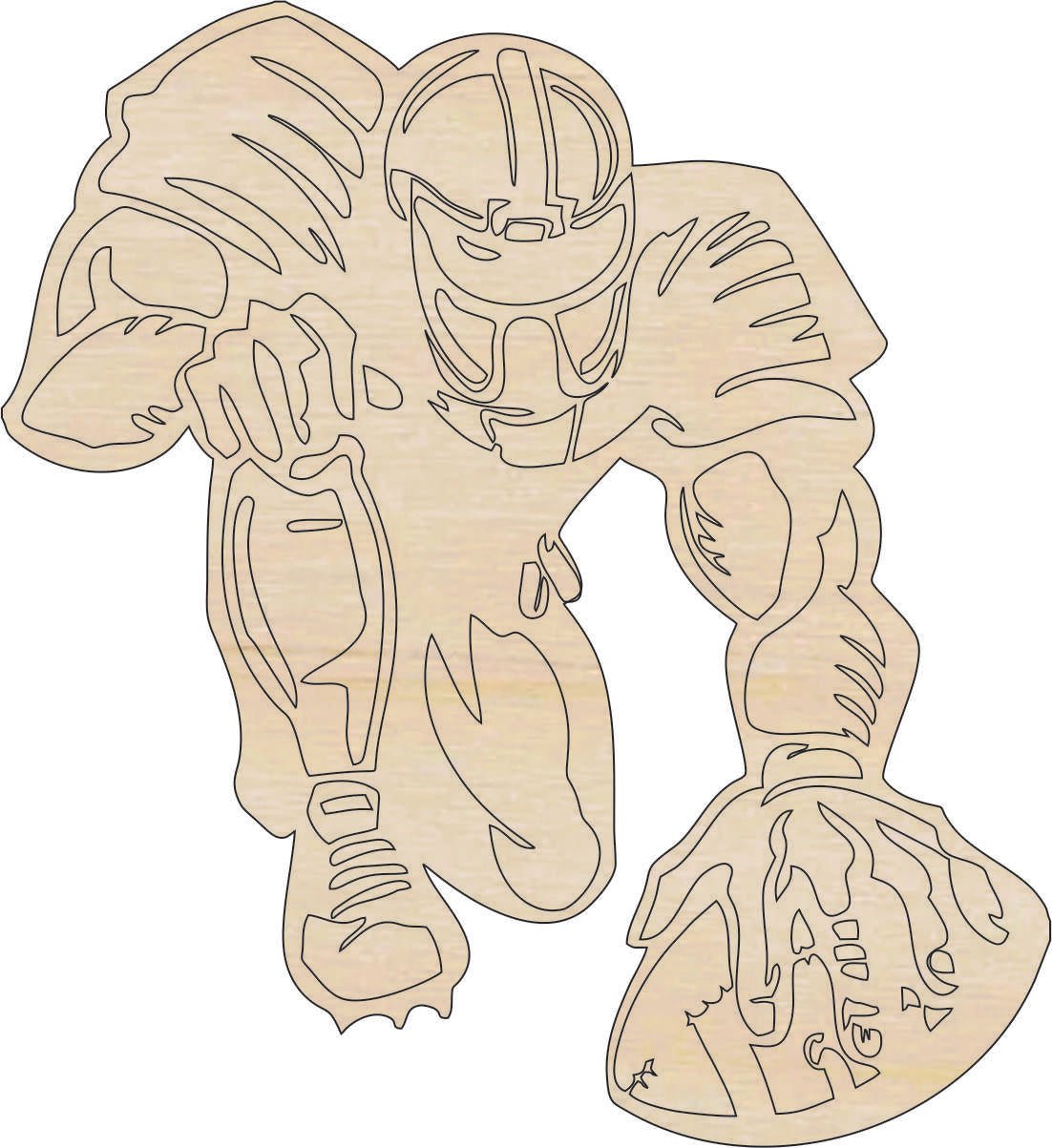 Football Wood Craft Shape - Laser Cut Baltic Birch Unfinished DIY Wood Art Supplies SPT27 - The Wood Shape Store