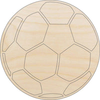 Soccer Ball Wood Craft Shape - Laser Cut Baltic Birch Unfinished DIY Wood Art Supplies SPT306 - The Wood Shape Store