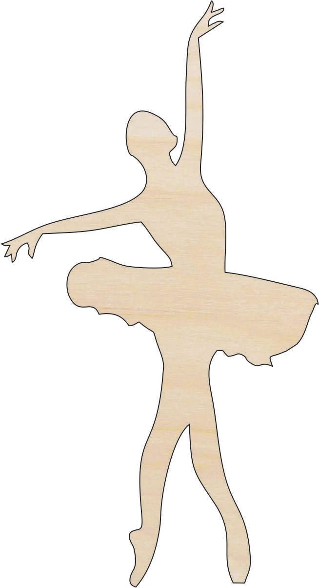 Ballerina Wood Craft Shape - Laser Cut Baltic Birch Unfinished DIY Wood Art Supplies SPT311 - The Wood Shape Store
