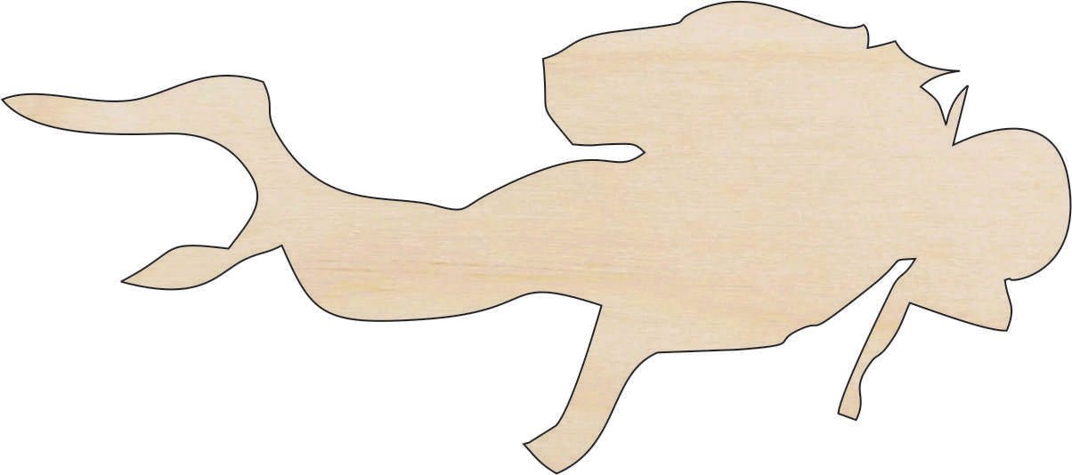 Scuba Diver Wood Craft Shape - Laser Cut Baltic Birch Unfinished DIY Wood Art Supplies SPT314 - The Wood Shape Store