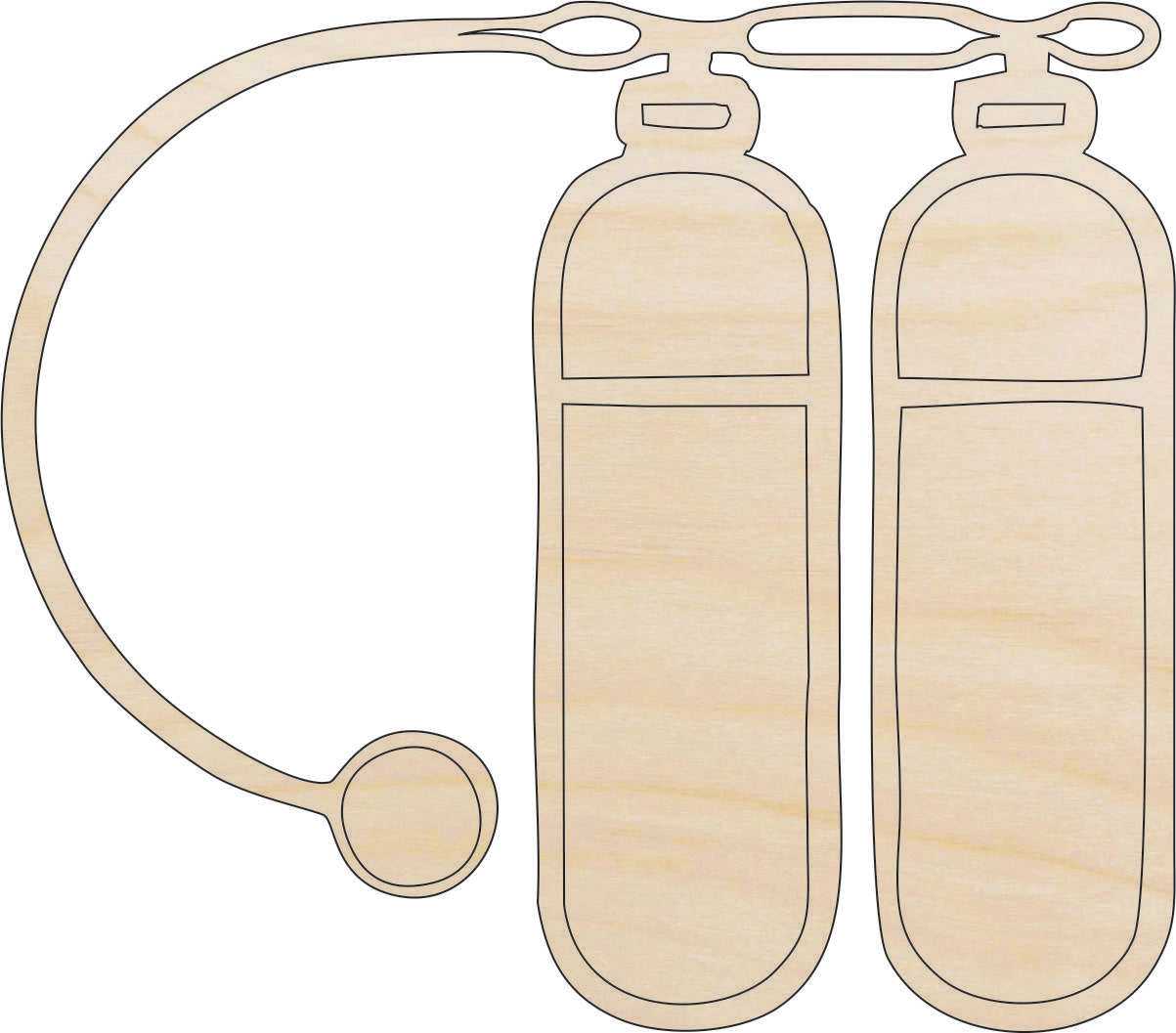 Sport Scuba Tanks - Laser Cut Out Unfinished Wood Craft Shape SPT320