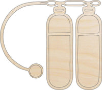 Scuba Tanks Wood Craft Shape - Laser Cut Baltic Birch Unfinished DIY Wood Art Supplies SPT320 - The Wood Shape Store