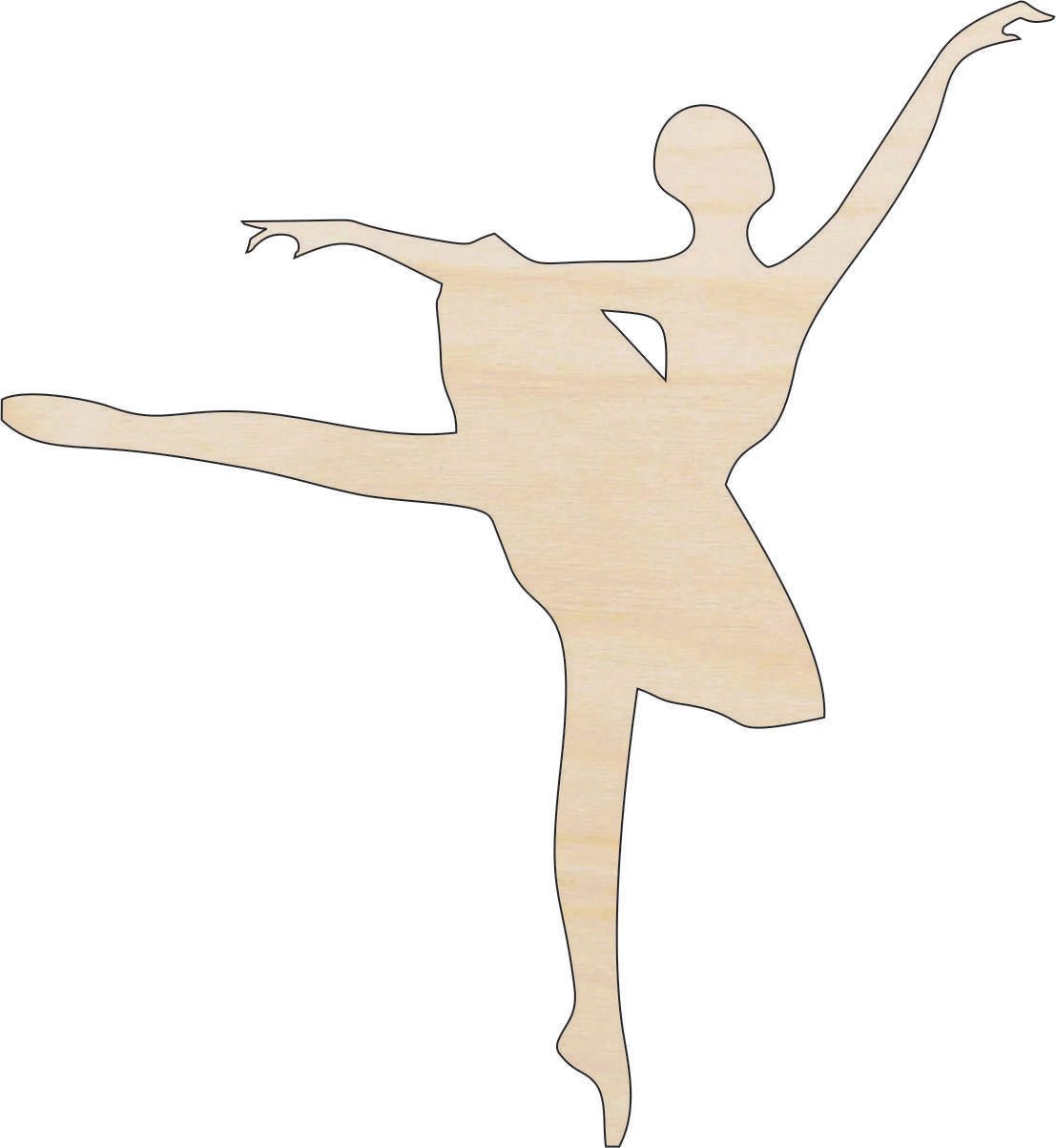 Ballerina Wood Craft Shape - Laser Cut Baltic Birch Unfinished DIY Wood Art Supplies SPT321 - The Wood Shape Store