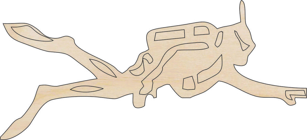 Sport Scuba Diver - Laser Cut Out Unfinished Wood Craft Shape SPT331