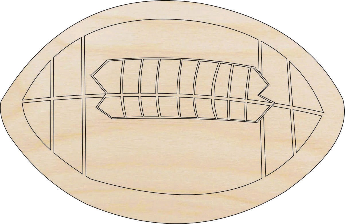 Football Wood Craft Shape - Laser Cut Baltic Birch Unfinished DIY Wood Art Supplies SPT33 - The Wood Shape Store