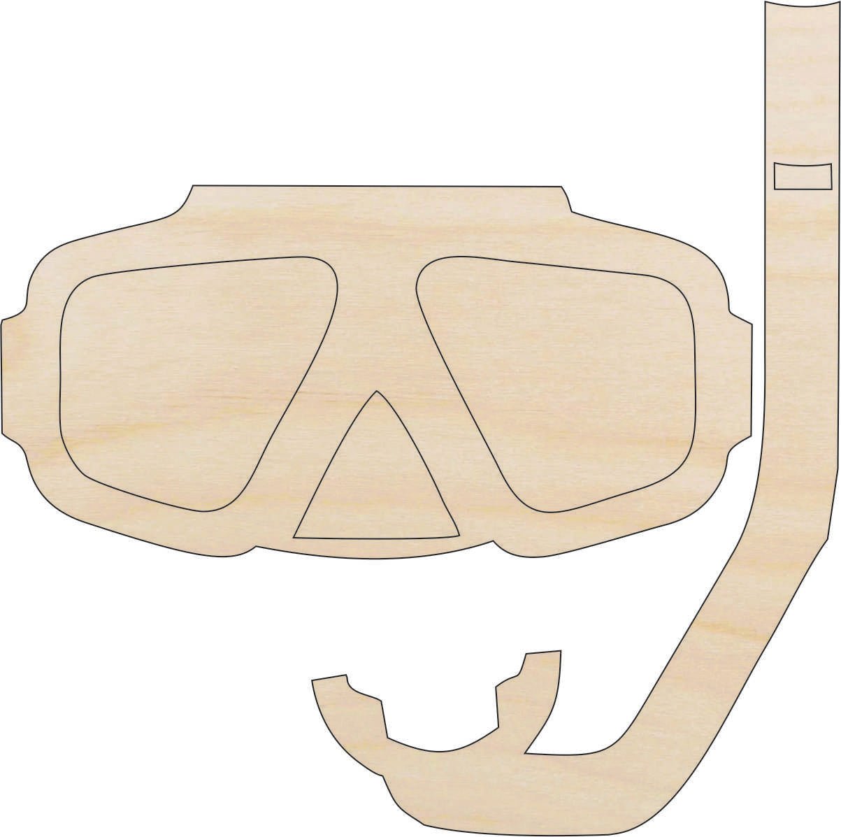 Snorkel Wood Craft Shape - Laser Cut Baltic Birch Unfinished DIY Wood Art Supplies SPT349 - The Wood Shape Store