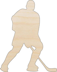 Hockey Player Wood Craft Shape - Laser Cut Baltic Birch Unfinished DIY Wood Art Supplies SPT35 - The Wood Shape Store