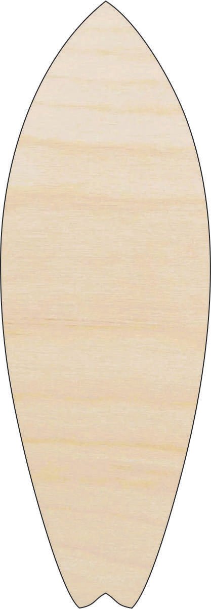 Surfboard Wood Craft Shape - Laser Cut Baltic Birch Unfinished DIY Wood Art Supplies SPT389 - The Wood Shape Store