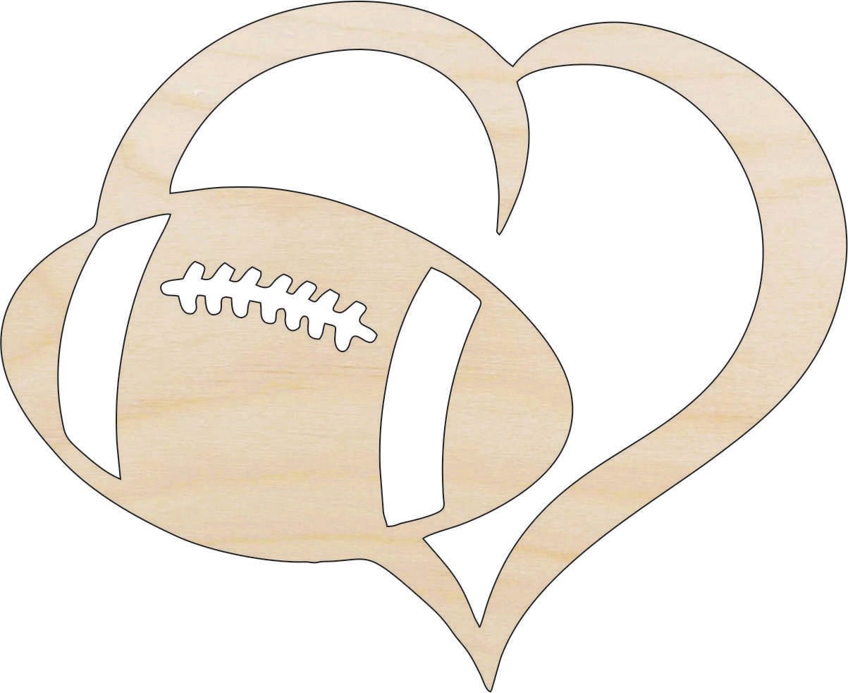 Football Wood Craft Shape - Laser Cut Baltic Birch Unfinished DIY Wood Art Supplies SPT402 - The Wood Shape Store