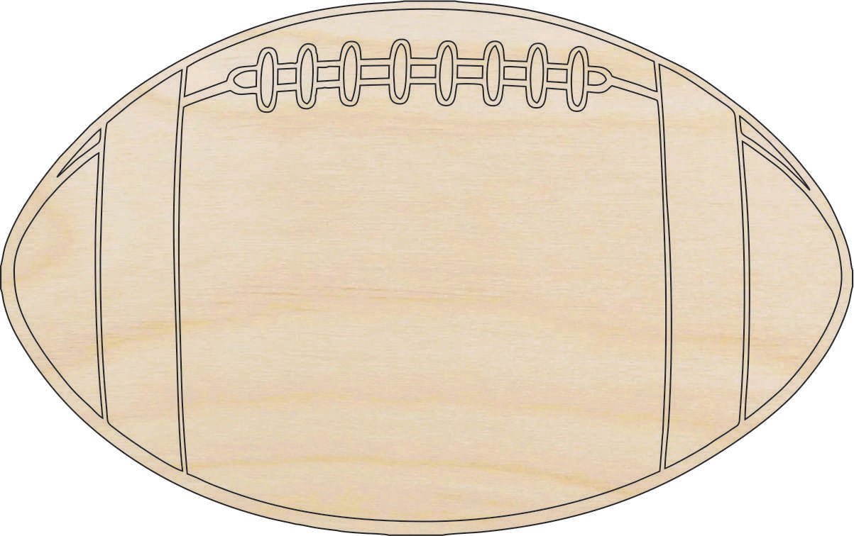 Football Wood Craft Shape - Laser Cut Baltic Birch Unfinished DIY Wood Art Supplies SPT408 - The Wood Shape Store