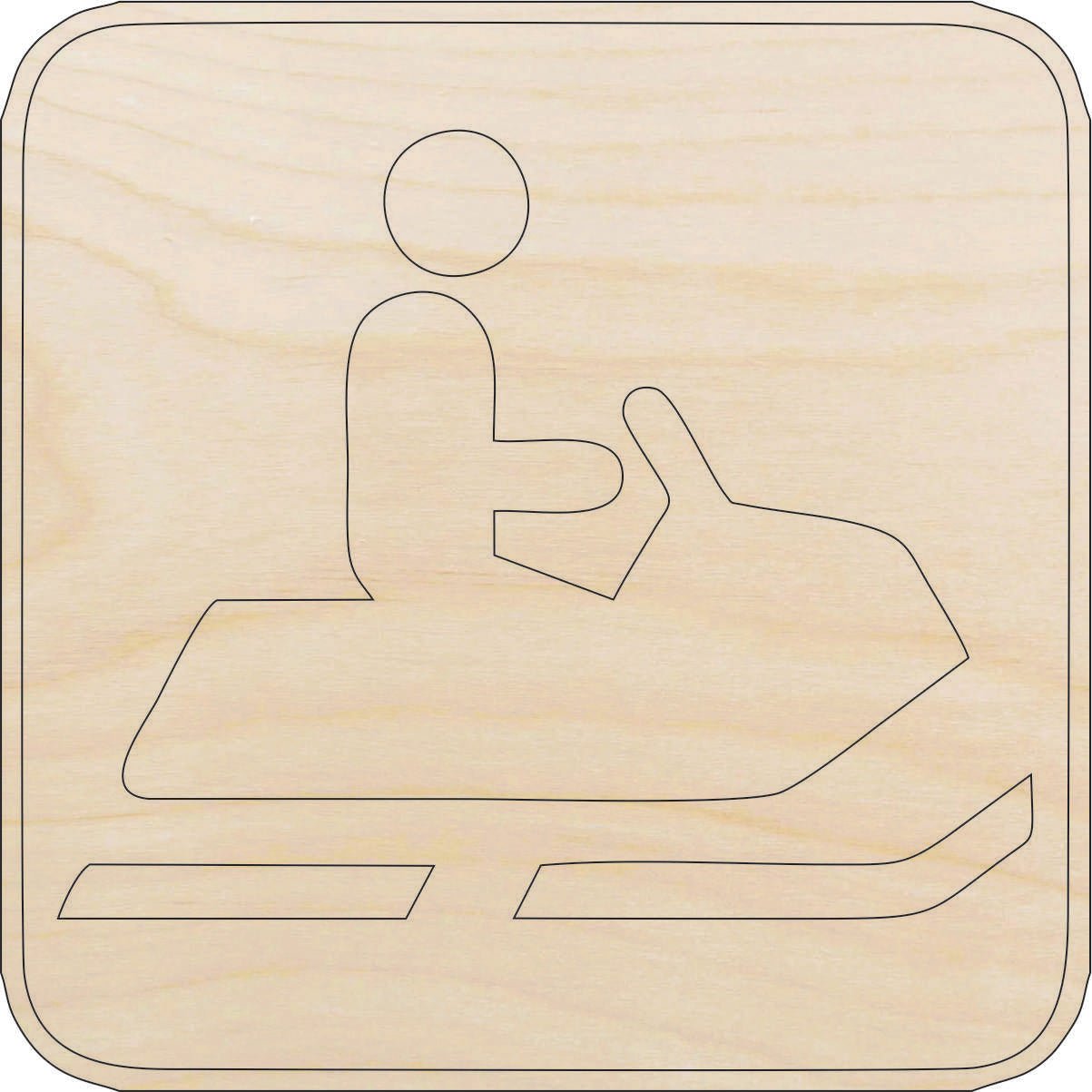 Snow Mobiling Wood Craft Shape - Laser Cut Baltic Birch Unfinished DIY Wood Art Supplies SPT409 - The Wood Shape Store