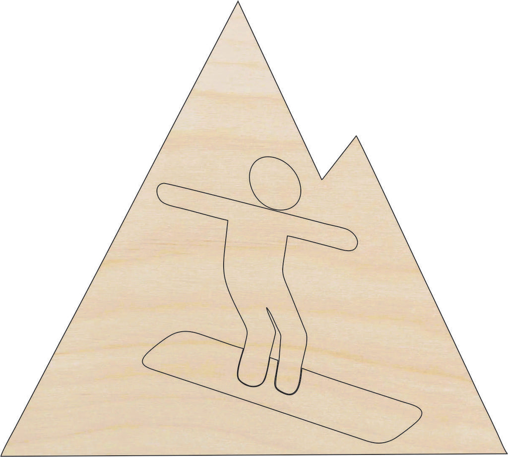 Sport Snowboarding - Laser Cut Out Unfinished Wood Craft Shape SPT415