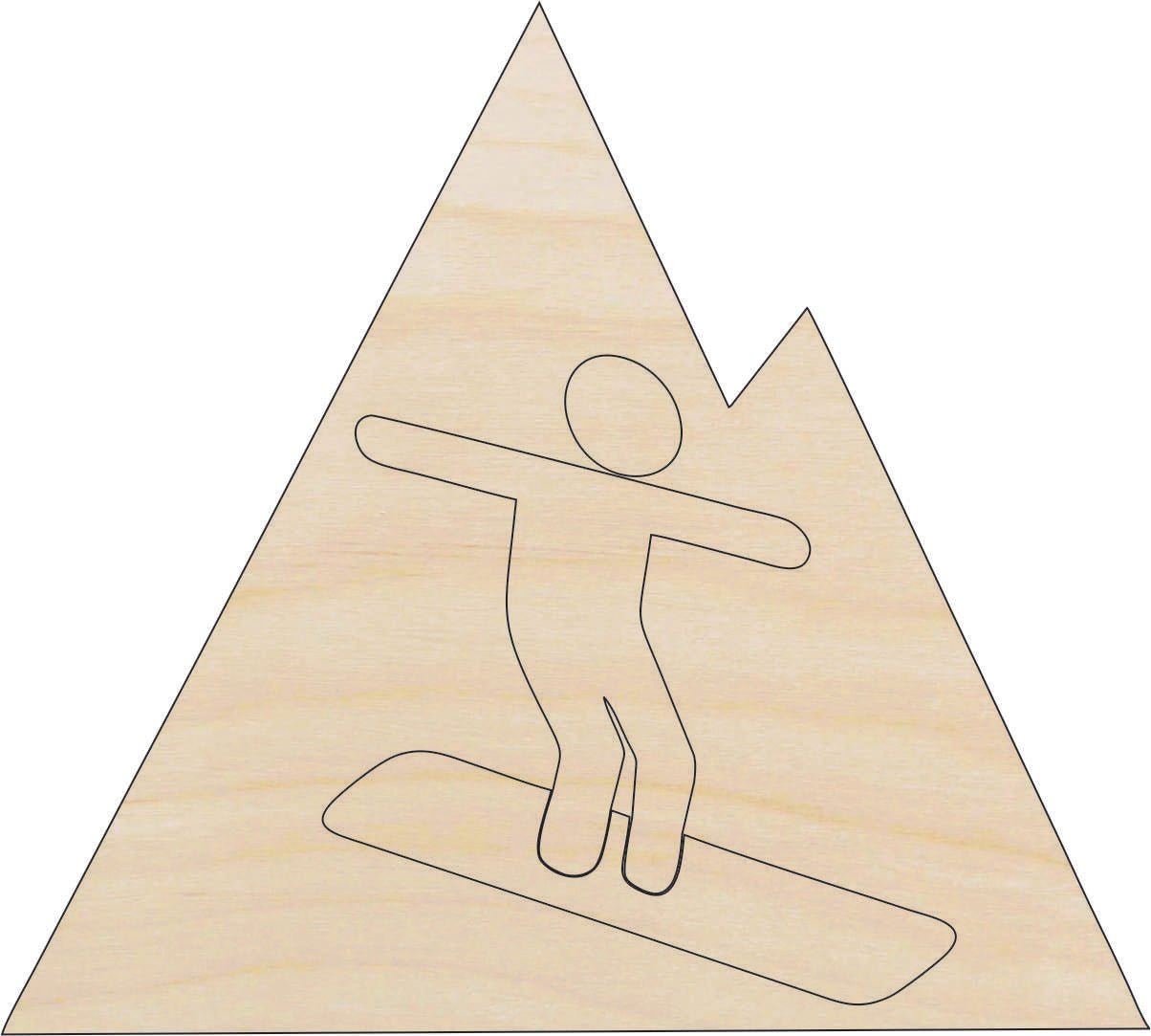 Snowboarding Wood Craft Shape - Laser Cut Baltic Birch Unfinished DIY Wood Art Supplies SPT415 - The Wood Shape Store