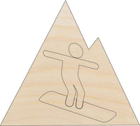 Snowboarding Wood Craft Shape - Laser Cut Baltic Birch Unfinished DIY Wood Art Supplies SPT415 - The Wood Shape Store