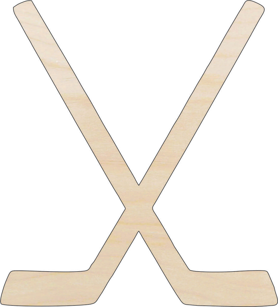 Crossed Hockey Sticks - Laser Cut Wood Shape SPT420