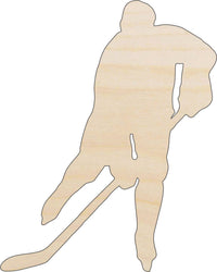 Hockey Player Wood Craft Shape - Laser Cut Baltic Birch Unfinished DIY Wood Art Supplies SPT422 - The Wood Shape Store