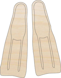Flippers Wood Craft Shape - Laser Cut Baltic Birch Unfinished DIY Wood Art Supplies SPT424 - The Wood Shape Store