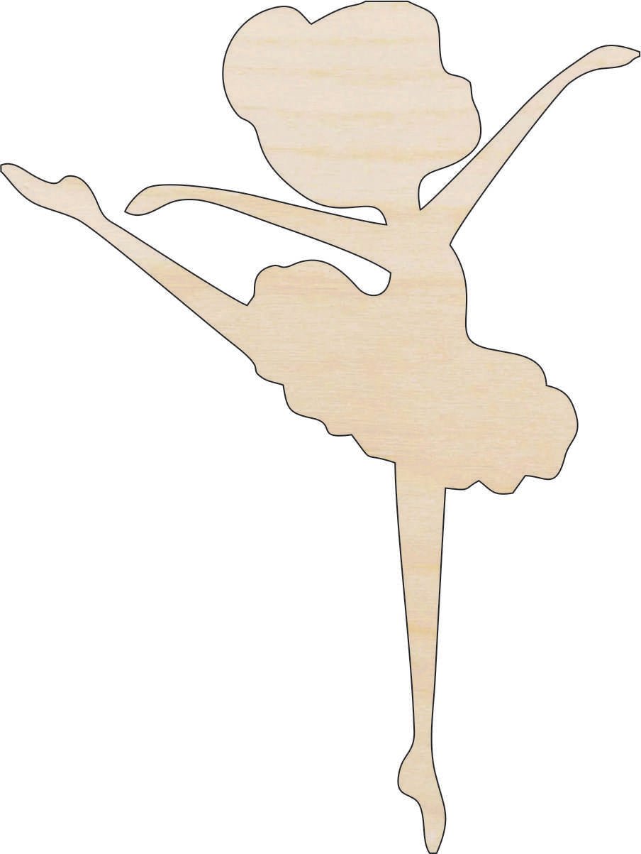Ballerina Wood Craft Shape - Laser Cut Baltic Birch Unfinished DIY Wood Art Supplies SPT507 - The Wood Shape Store