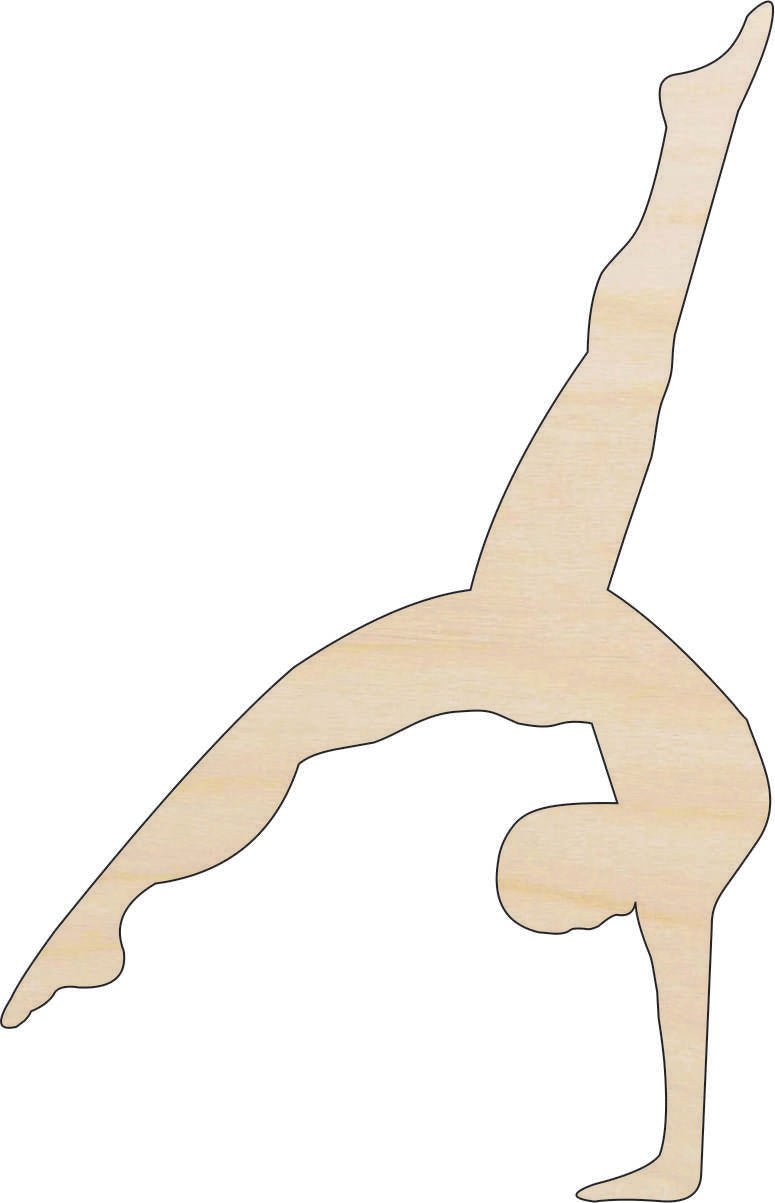 Gymnast Wood Craft Shape - Laser Cut Baltic Birch Unfinished DIY Wood Art Supplies SPT50 - The Wood Shape Store