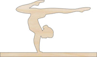 Gymnast Wood Craft Shape - Laser Cut Baltic Birch Unfinished DIY Wood Art Supplies SPT51 - The Wood Shape Store