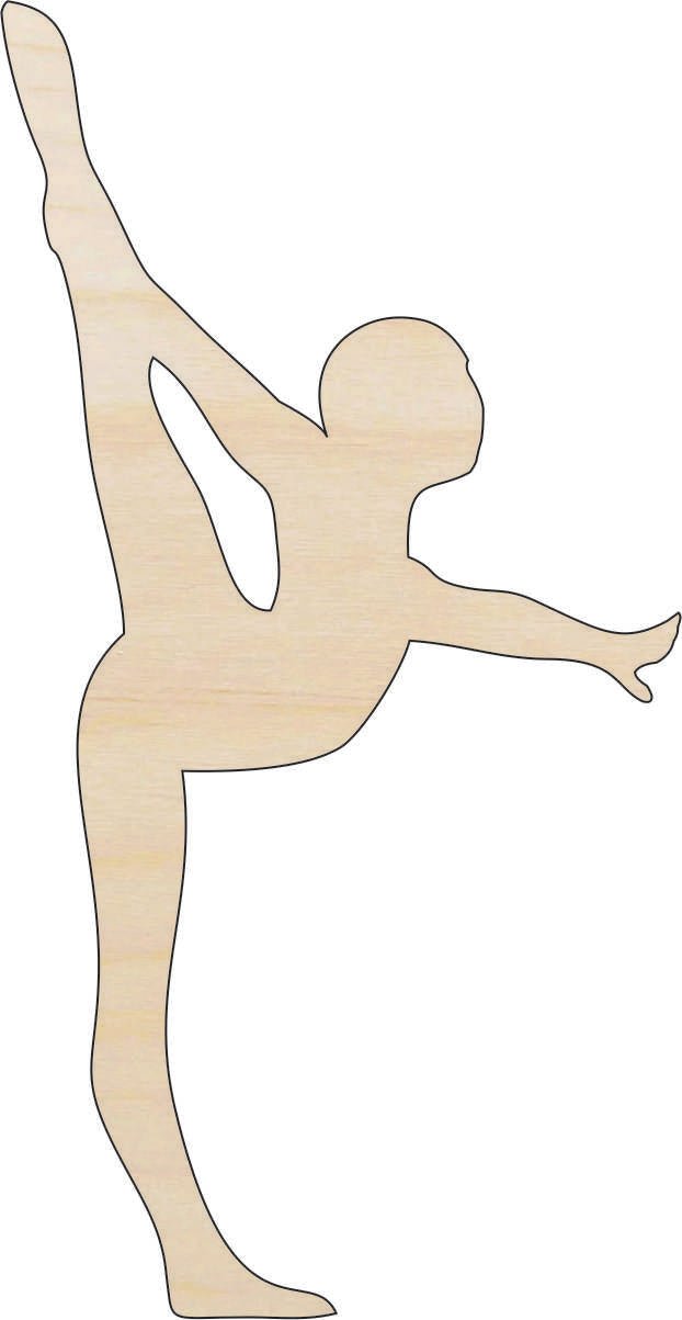 Gymnast Wood Craft Shape - Laser Cut Baltic Birch Unfinished DIY Wood Art Supplies SPT52 - The Wood Shape Store