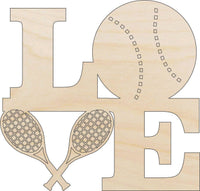 Tennis Word Wood Craft Shape - Laser Cut Baltic Birch Unfinished DIY Wood Art Supplies SPT609 - The Wood Shape Store