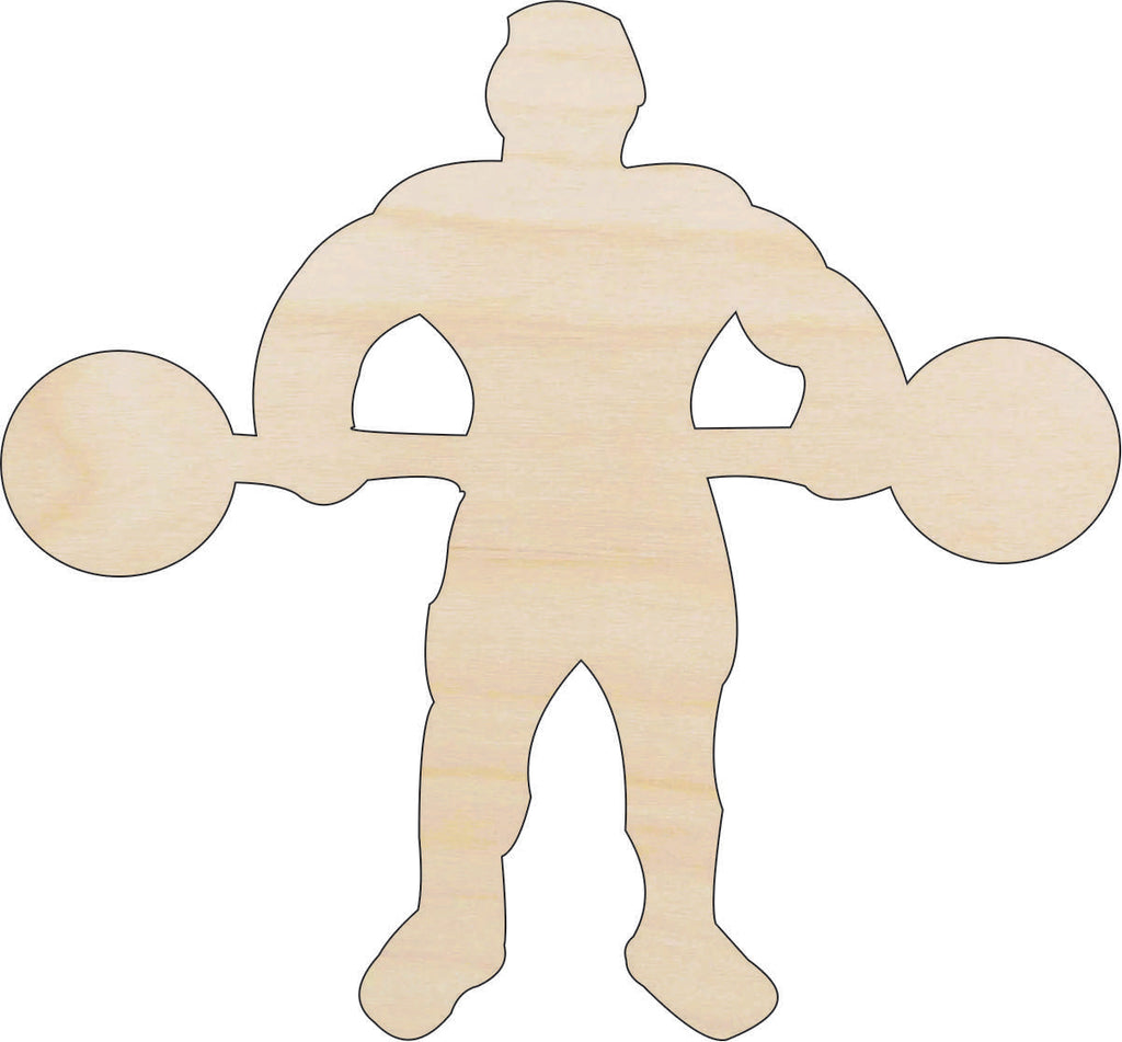 Sport Weightlifting - Laser Cut Out Unfinished Wood Craft Shape SPT60